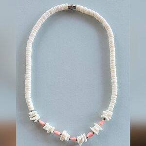VTG Shell Heishi & Coral Bead Necklace